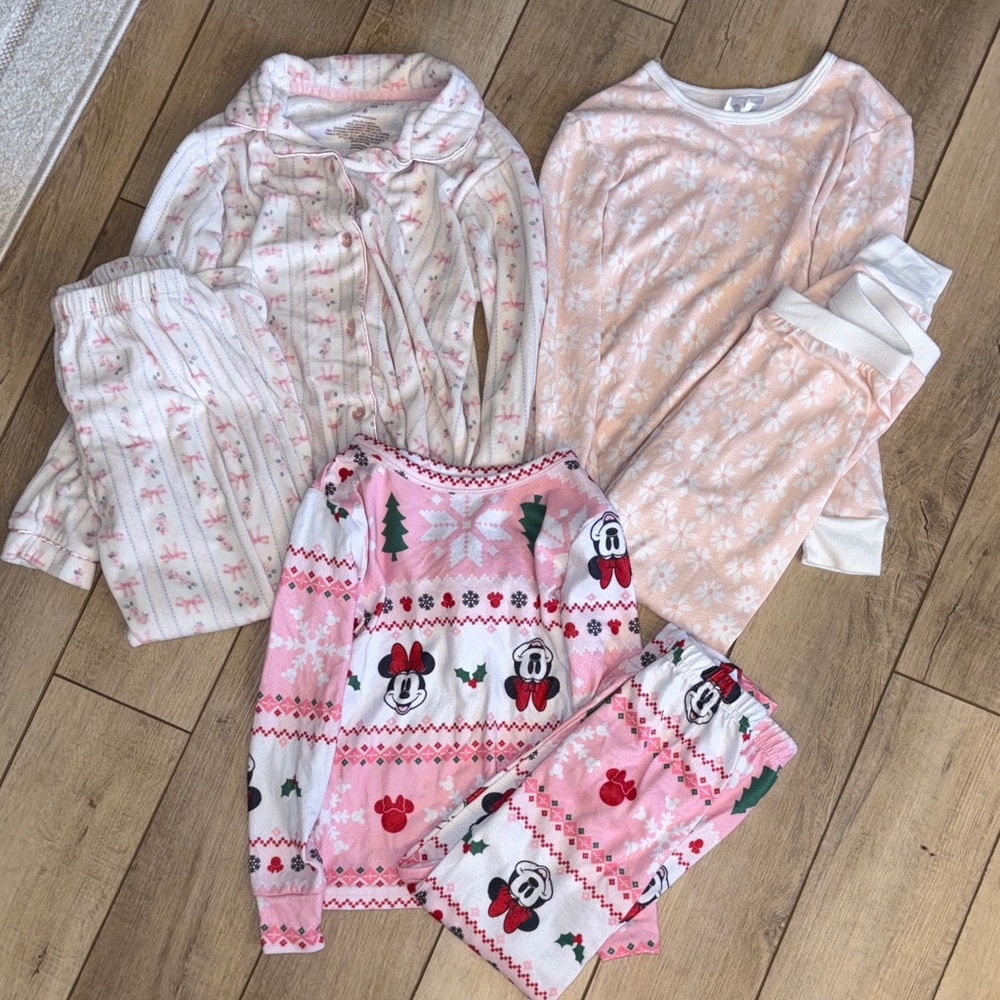 Adorable Pink and White Kids Pajama Set